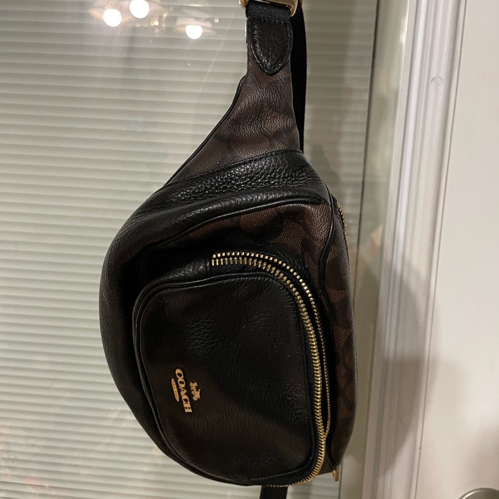 Coach Black and Brown Belt Bag